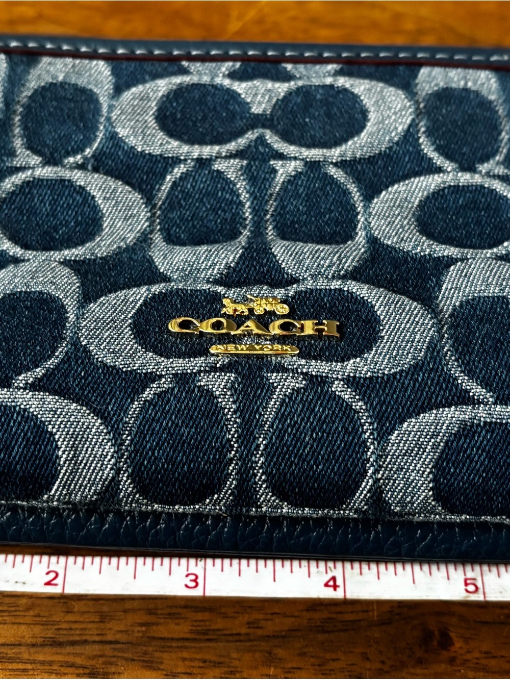 Coach Double Zip Wallet in Signature Denim - Picture 10 of 12
